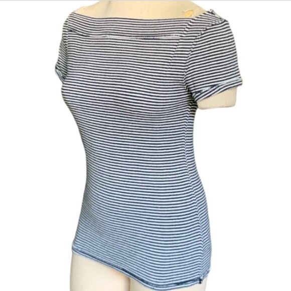 Free People We the Free Ahoy Striped Tee Sz S #46D - Picture 8 of 11